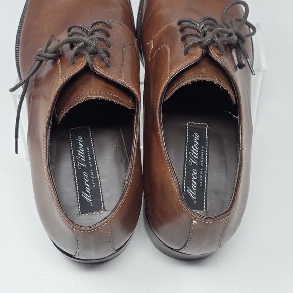 Marco Vittorio Plain-Toe Dress Shoe Men Sz 7.5 Brown Lace Made In Italy Preowned main image 11